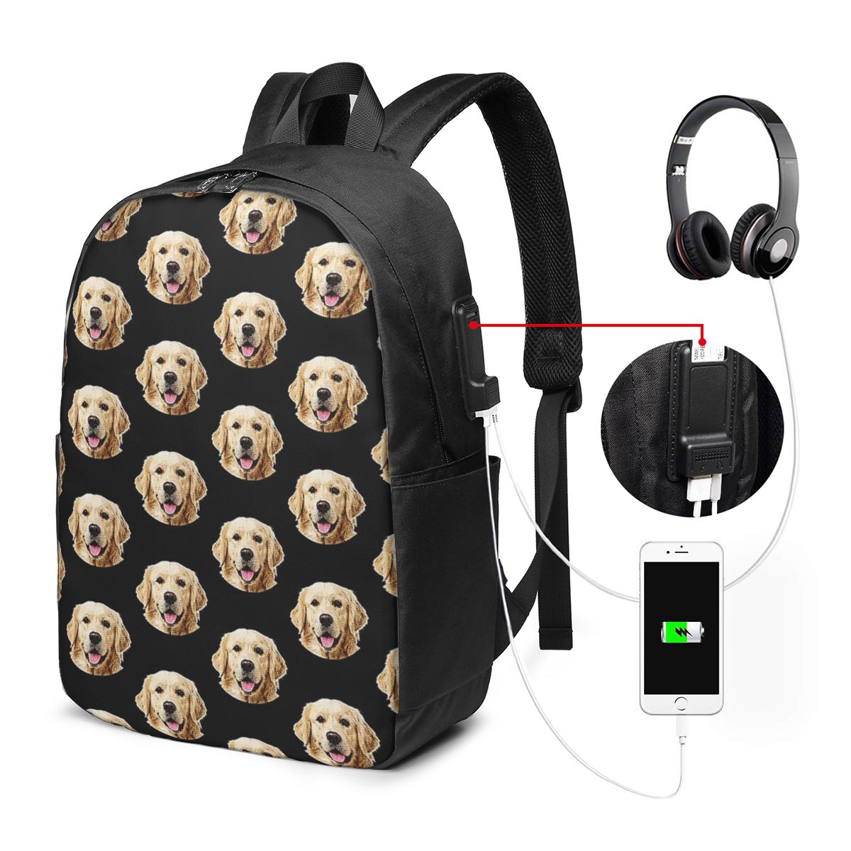 Laptop Bag - Sac à dos avec portrait de